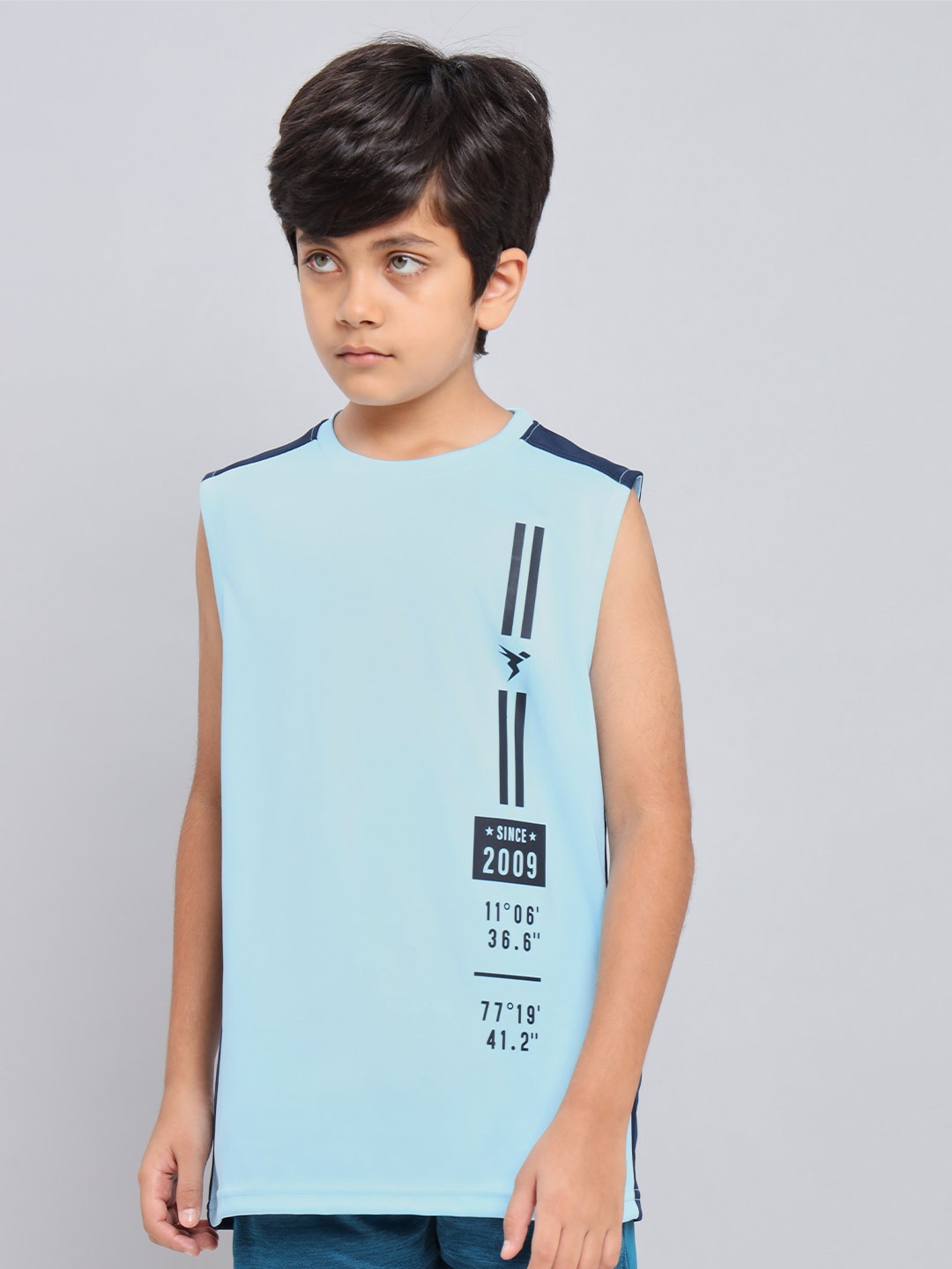 Technosport Boys Typography Printed Sleeveless Antimicrobial Slim Fit Sports T-Shirt, Blue
Technosport Boys Typography Printed Sleeveless Antimicrobial Slim Fit Sports T-Shirt, Blue