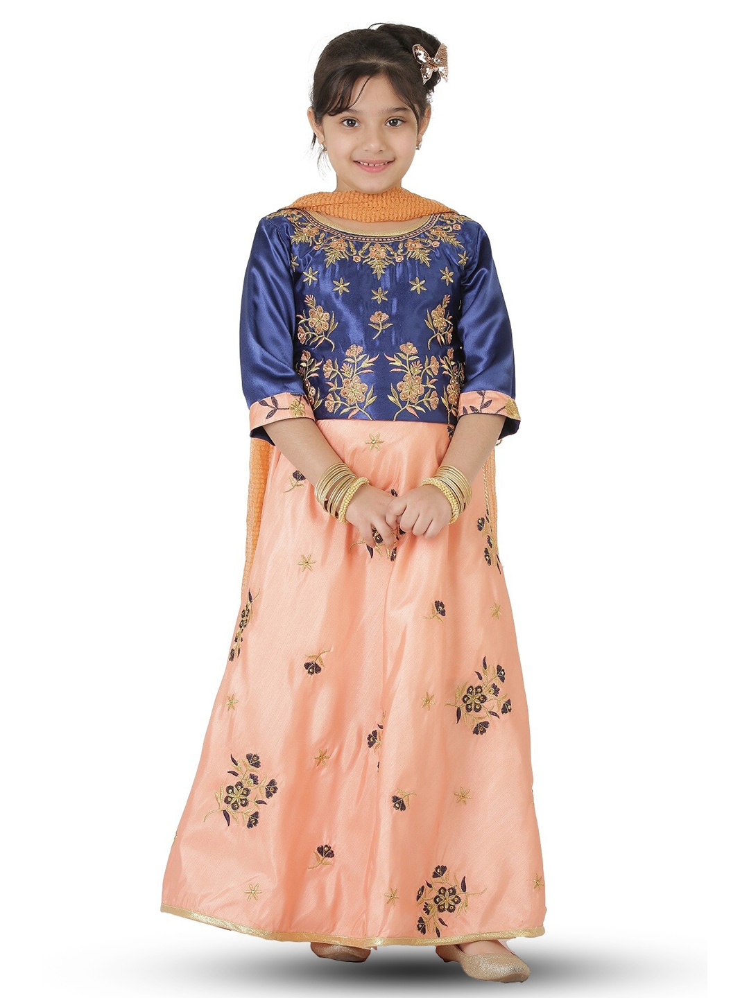 SmartRAHO Girls Embroidered Thread Work Ready to Wear Lehenga & Blouse With Dupatta, Blue
SmartRAHO Girls Embroidered Thread Work Ready to Wear Lehenga & Blouse With Dupatta, Blue