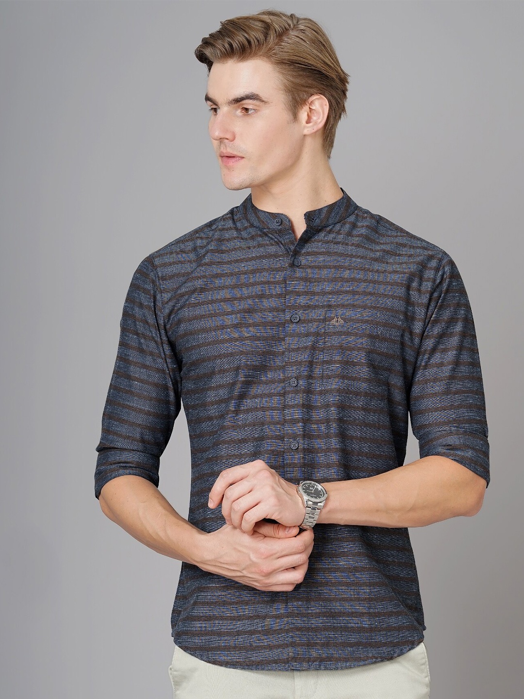 British Club Smart Slim Fit Horizontal Stripes Opaque Pure Cotton Casual Shirt, Navy blue
British Club Smart Slim Fit Horizontal Stripes Opaque Pure Cotton Casual Shirt, Navy blue