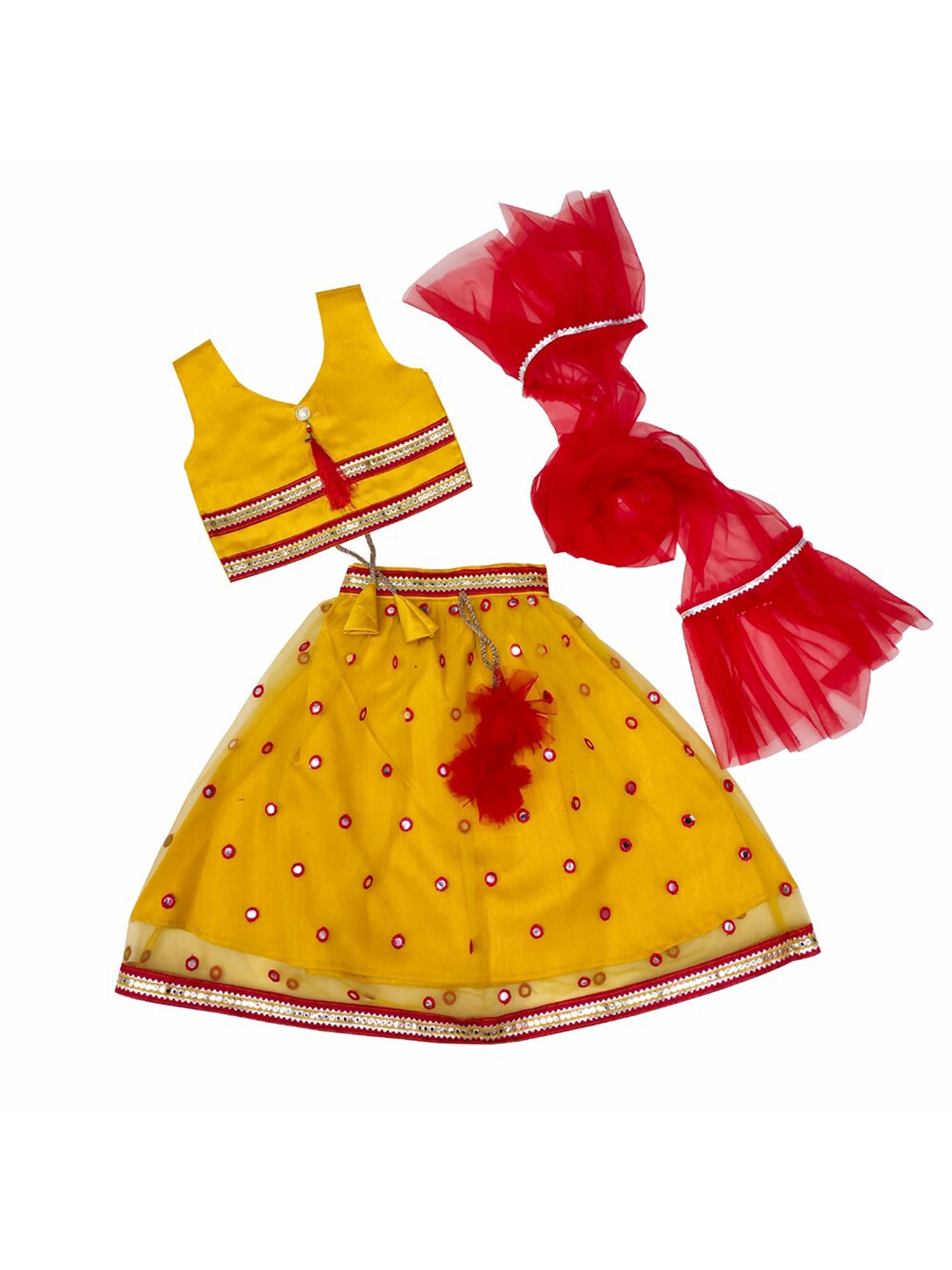 BAESD Girls Embroidered Mirror Work Ready to Wear Lehenga & Blouse With Dupatta, Mustard
BAESD Girls Embroidered Mirror Work Ready to Wear Lehenga & Blouse With Dupatta, Mustard