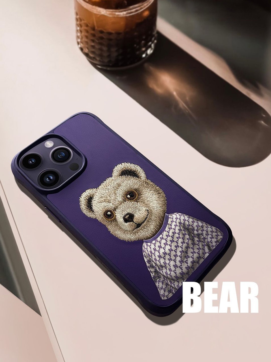 TREEMODA 3D Thread Embroidered Cute Pet Series Leather iPhone 14 Pro Phone Back Case, Purple
TREEMODA 3D Thread Embroidered Cute Pet Series Leather iPhone 14 Pro Phone Back Case, Purple
