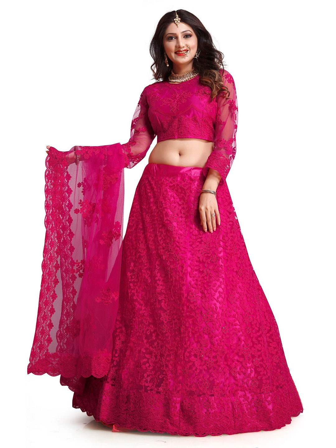 Warthy Ent Embroidered Thread Work Semi-Stitched Lehenga & Unstitched Blouse With Dupatta, Pink
Warthy Ent Embroidered Thread Work Semi-Stitched Lehenga & Unstitched Blouse With Dupatta, Pink