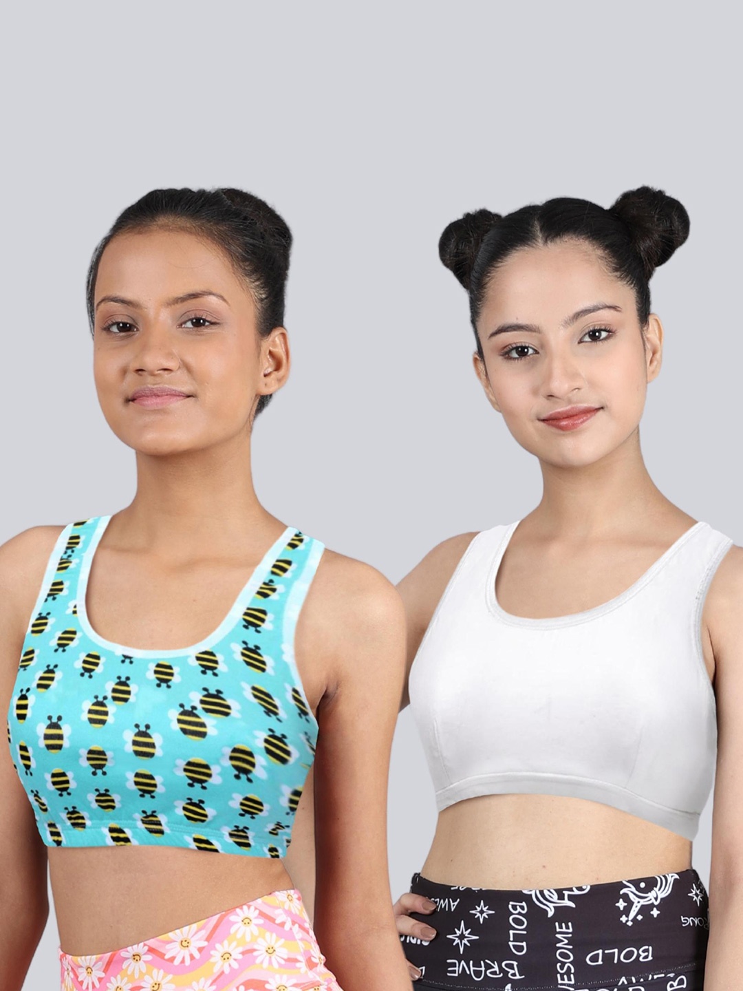 DChica Pack Of 2 Non-Wired All Day Comfort Full Coverage Non-Padded Cotton Workout Bra, Blue
DChica Pack Of 2 Non-Wired All Day Comfort Full Coverage Non-Padded Cotton Workout Bra, Blue