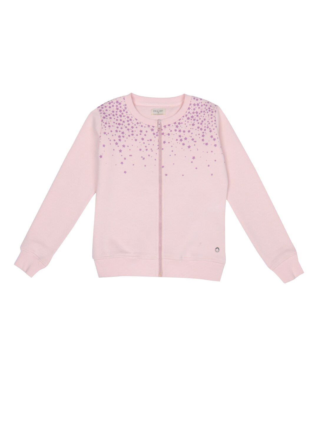 Gini and Jony Girls Printed Pullover, Pink