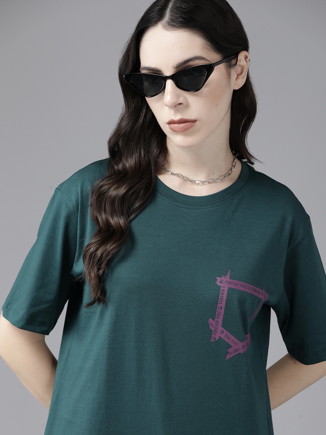 The Roadster Lifestyle Co. Printed Detail Oversized Pure Cotton T-shirt, Teal
The Roadster Lifestyle Co. Printed Detail Oversized Pure Cotton T-shirt, Teal