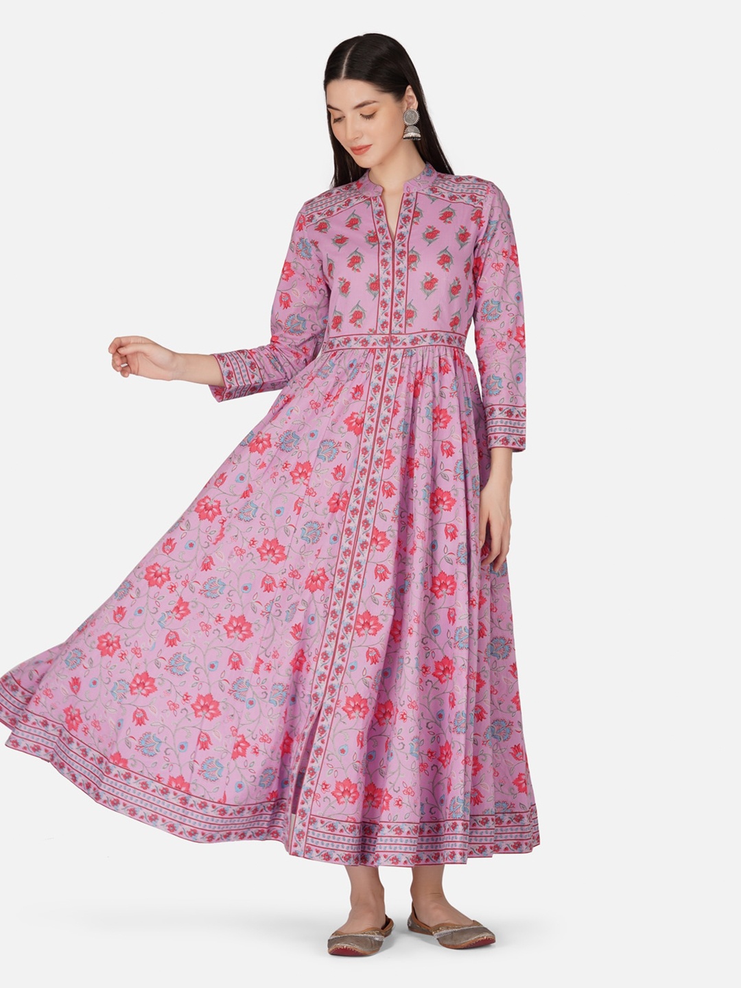 GULAB CHAND TRENDS Floral Printed Gathered Details Cotton Fit & Flare Ethnic Dress, Purple
GULAB CHAND TRENDS Floral Printed Gathered Details Cotton Fit & Flare Ethnic Dress, Purple