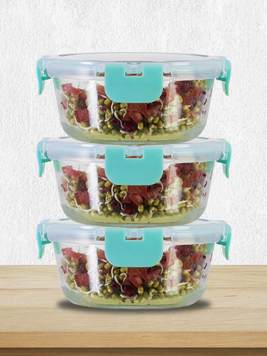 Allo Set of 3 FoodSafe Microwave Safe Borosilicate Glass Fridge Storage Containers 390ml, Green
Allo Set of 3 FoodSafe Microwave Safe Borosilicate Glass Fridge Storage Containers 390ml, Green
