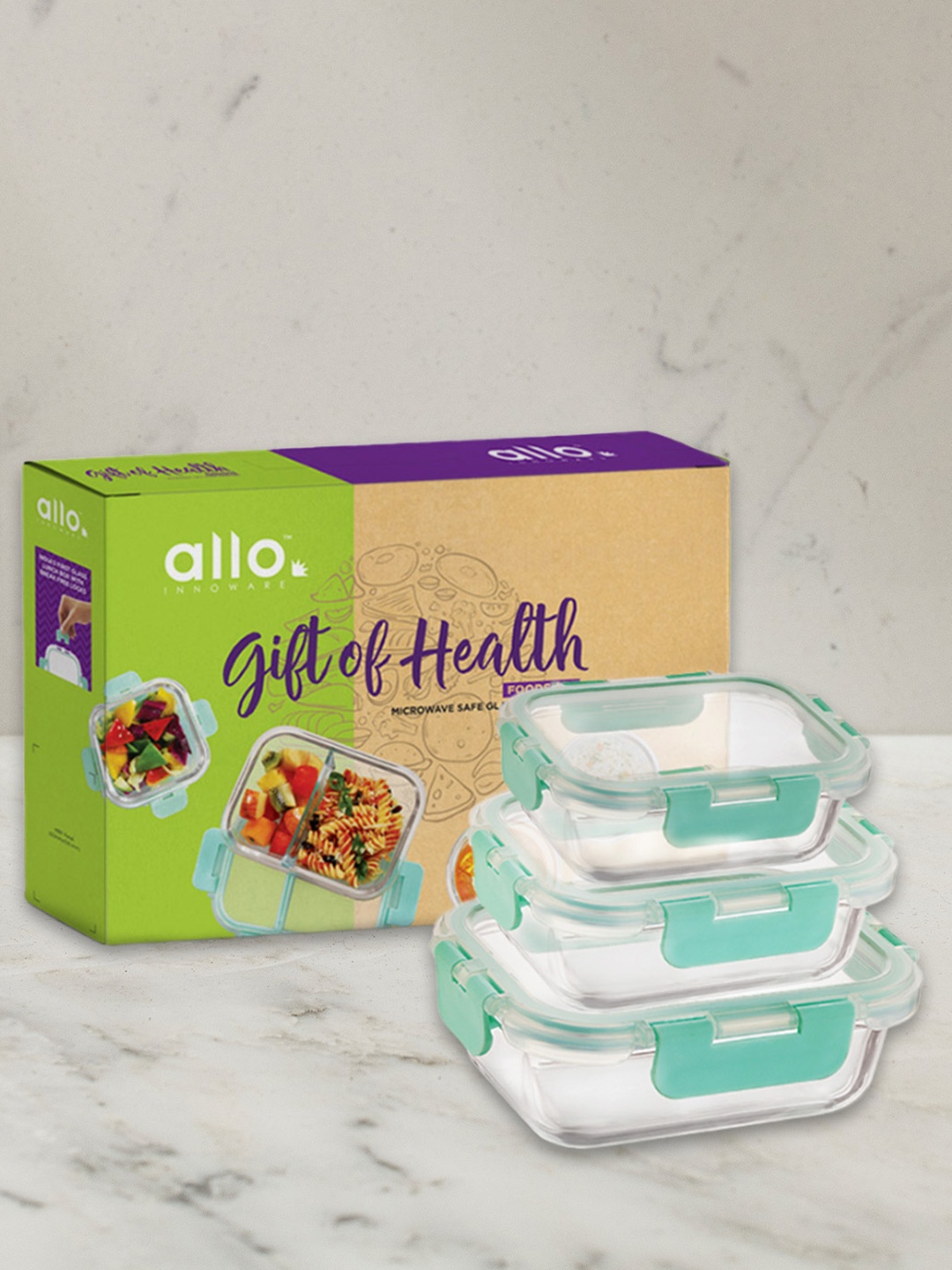 Allo Food Safe Microwave Safe Glass Containers for Fridge Storage-370ml, 640ml & 1040ml, Green
Allo Food Safe Microwave Safe Glass Containers for Fridge Storage-370ml, 640ml & 1040ml, Green