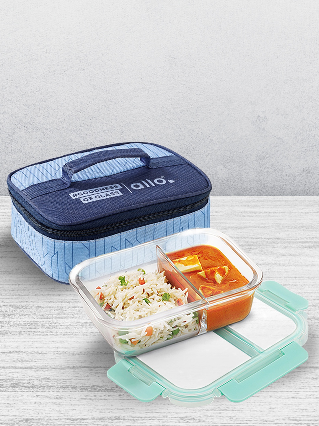 Allo FoodSafe Microwave Safe Divider Glass Lunch Box with Lock (Space Blue, 1000ml), Green
Allo FoodSafe Microwave Safe Divider Glass Lunch Box with Lock (Space Blue, 1000ml), Green