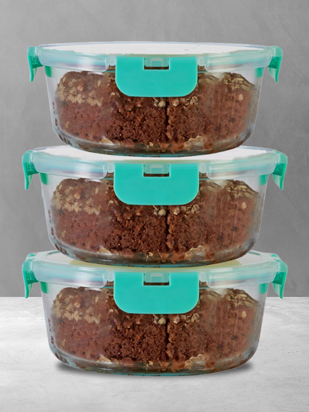 Allo FoodSafe Microwave Safe Glass Containers for Fridge Storage (930ml x 3), Round, Green
Allo FoodSafe Microwave Safe Glass Containers for Fridge Storage (930ml x 3), Round, Green