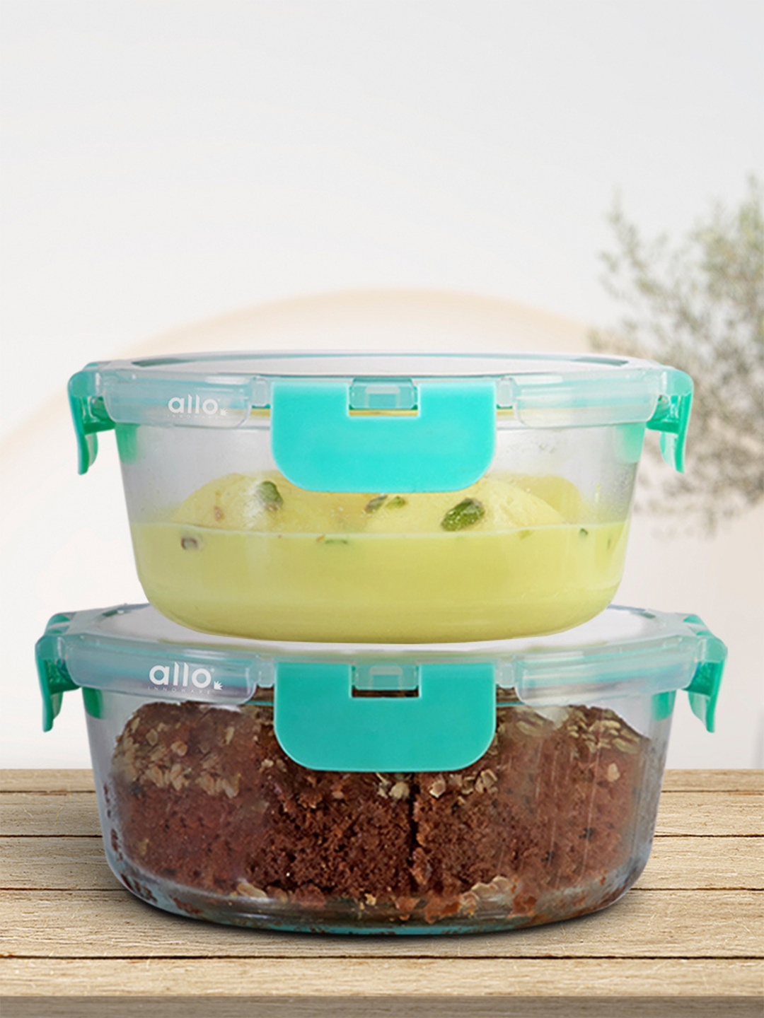 Allo FoodSafe 2pc Microwave Safe Fridge Storage Round Glass Containers (635ml & 930ml), Green
Allo FoodSafe 2pc Microwave Safe Fridge Storage Round Glass Containers (635ml & 930ml), Green