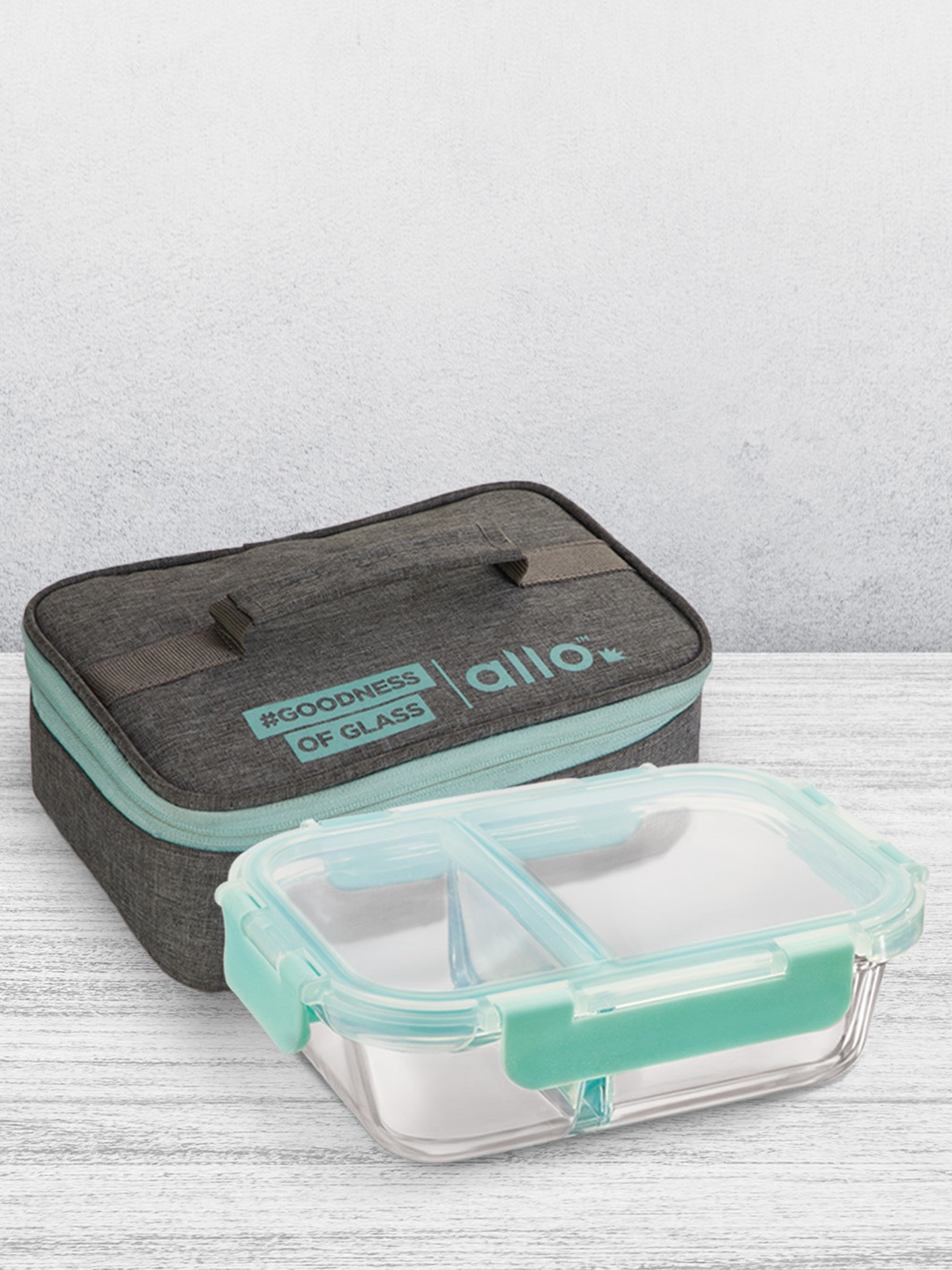 Allo FoodSafe Microwave Safe Divider Glass Lunch Box with Lock (Canvas Grey, 580ml)
Allo FoodSafe Microwave Safe Divider Glass Lunch Box with Lock (Canvas Grey, 580ml)