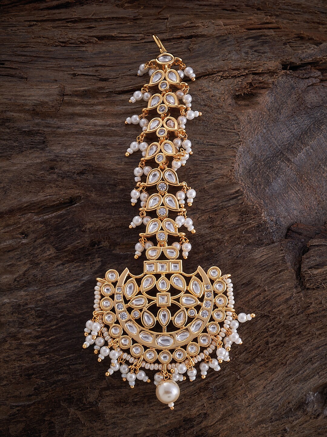 Kushal's Fashion Jewellery Gold-Plated Kundan-Studded & Beaded Maang Tikka
Kushal's Fashion Jewellery Gold-Plated Kundan-Studded & Beaded Maang Tikka