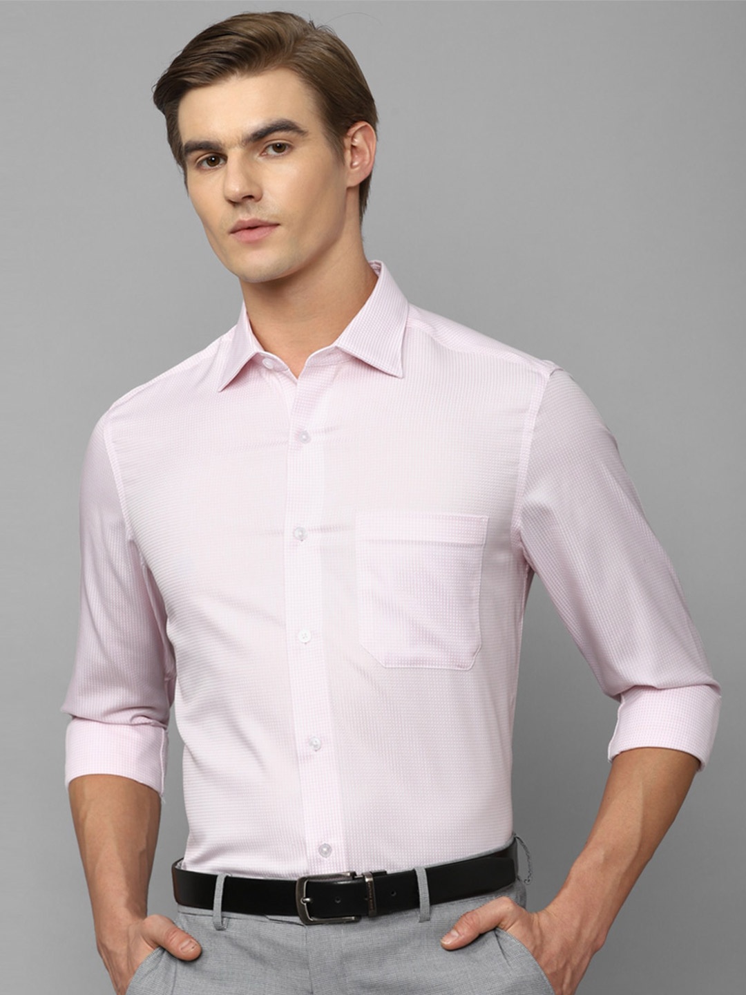 Louis Philippe Micro Checked Spread Collar Pure Cotton Slim Fit Formal Shirt, Pink
Louis Philippe Micro Checked Spread Collar Pure Cotton Slim Fit Formal Shirt, Pink