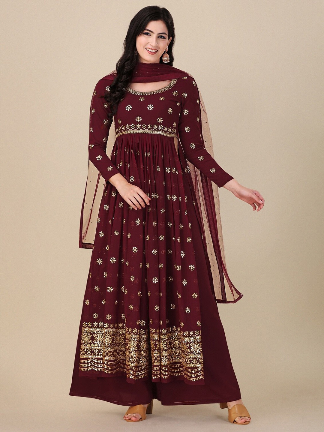 Fashion Basket Ethnic Motifs Embroidered Semi-Stitched Dress Material, Maroon
Fashion Basket Ethnic Motifs Embroidered Semi-Stitched Dress Material, Maroon