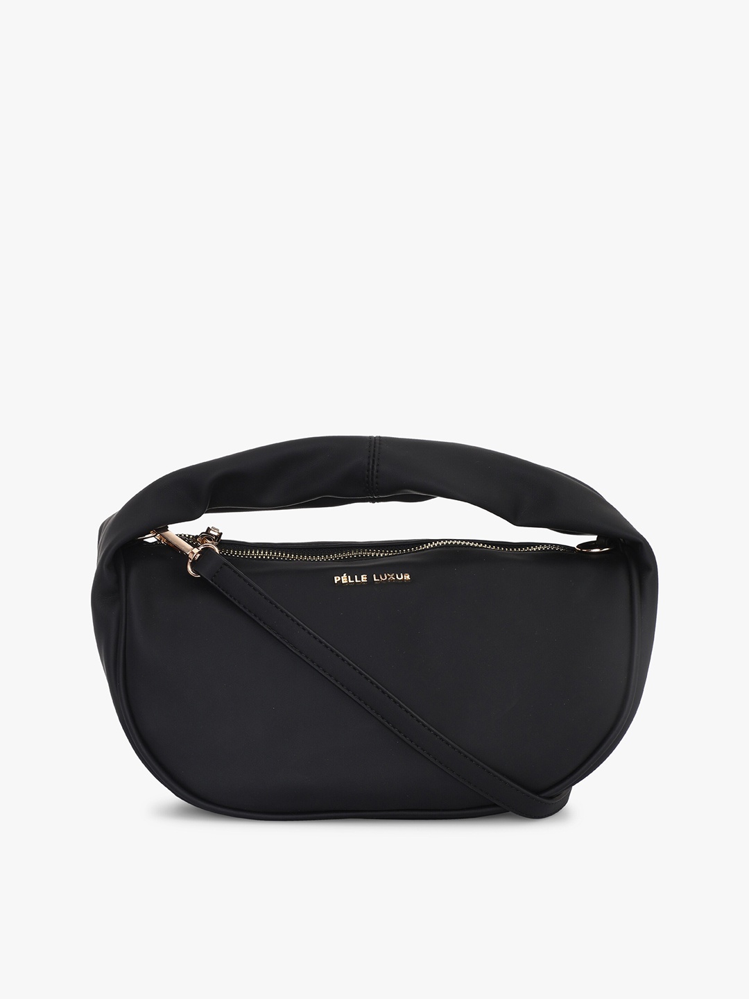 PELLE LUXUR Structured Handheld Bag, Black