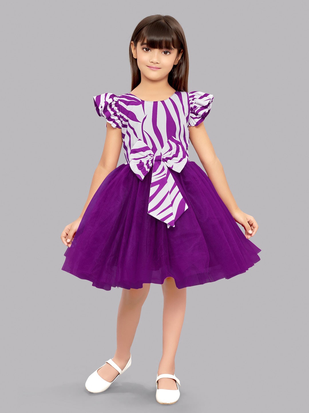 Pink Chick Girls Abstract Printed Flutter Sleeves Bow Detailed Fit & Flare Dress, White
Pink Chick Girls Abstract Printed Flutter Sleeves Bow Detailed Fit & Flare Dress, White