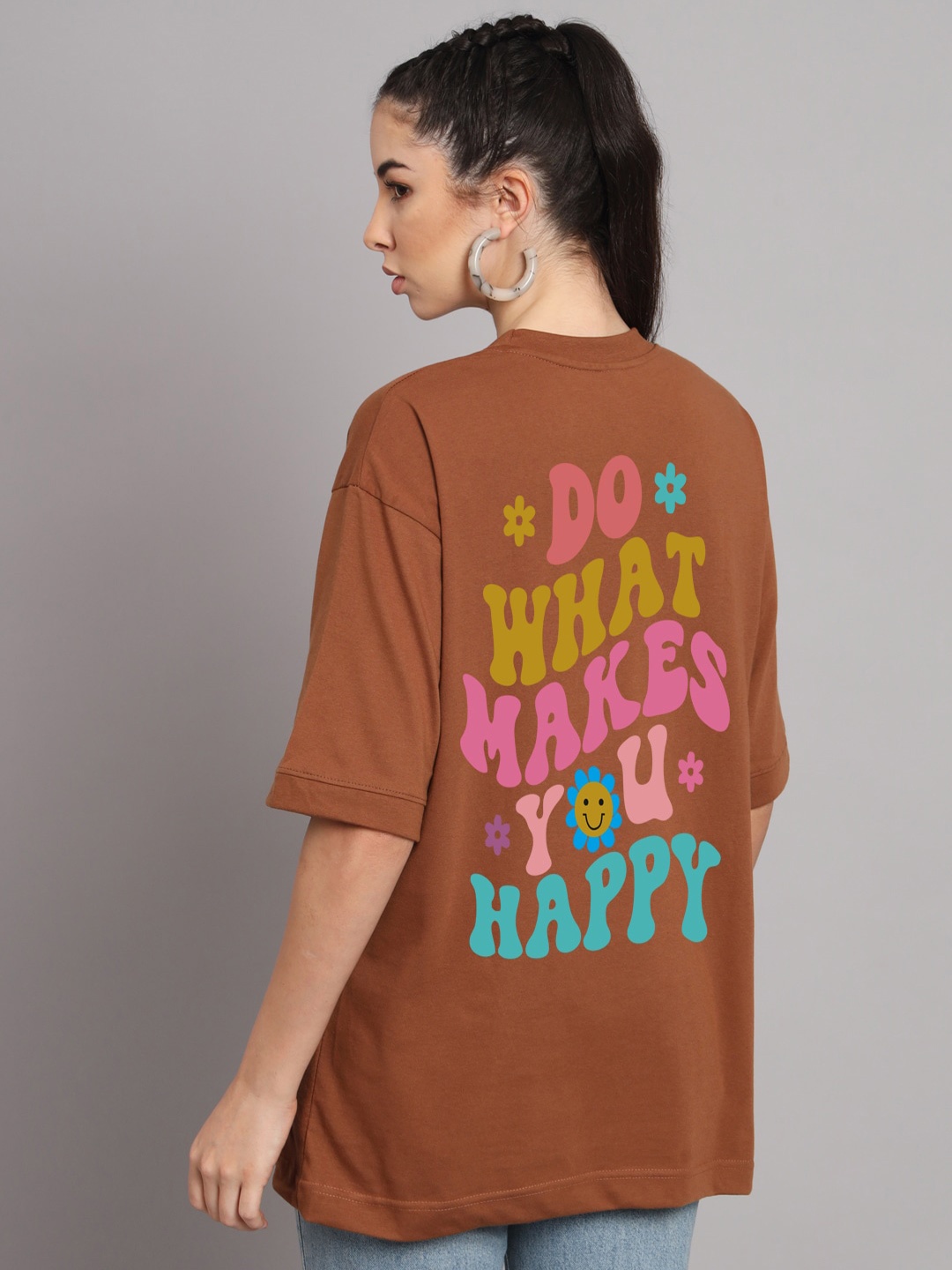 Imsa Moda Typography Printed Drop-Shoulder Sleeves Oversized Cotton T-shirt, Coffee brown
Imsa Moda Typography Printed Drop-Shoulder Sleeves Oversized Cotton T-shirt, Coffee brown