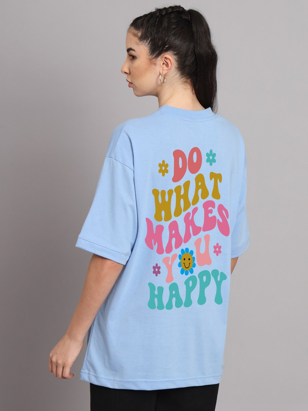Imsa Moda Typography Printed Drop-Shoulder Sleeves Oversized Cotton T-shirt, Turquoise blue
Imsa Moda Typography Printed Drop-Shoulder Sleeves Oversized Cotton T-shirt, Turquoise blue