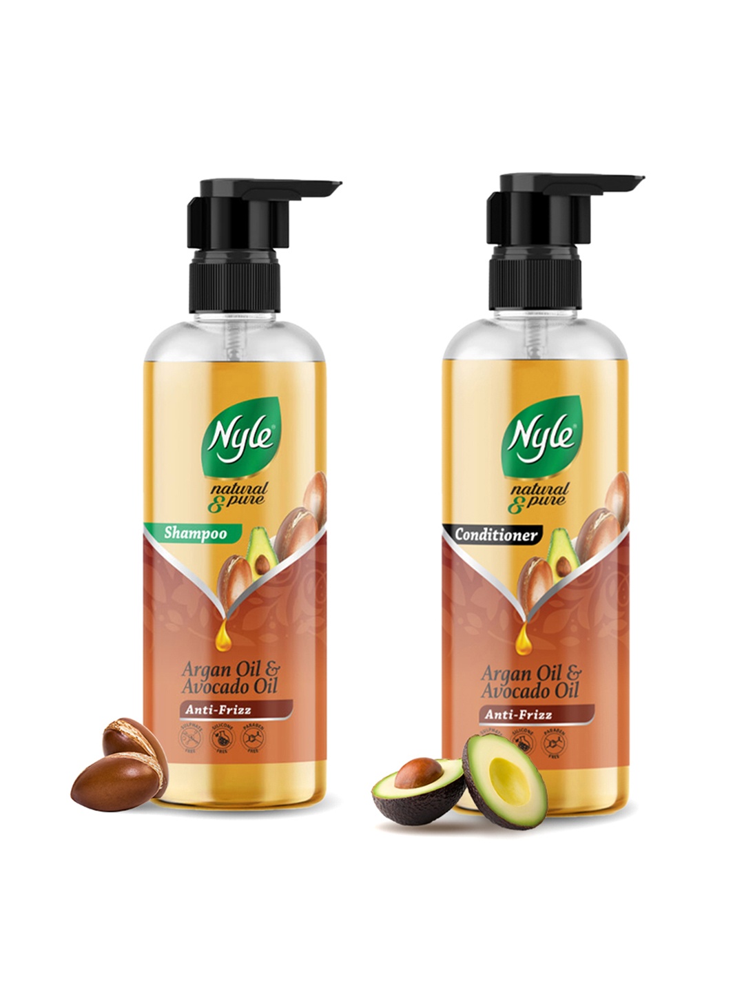 Nyle Naturals Set of Argan Oil & Avocado Oil Shampoo 475 ml + Conditioner 250 ml, Beige
Nyle Naturals Set of Argan Oil & Avocado Oil Shampoo 475 ml + Conditioner 250 ml, Beige