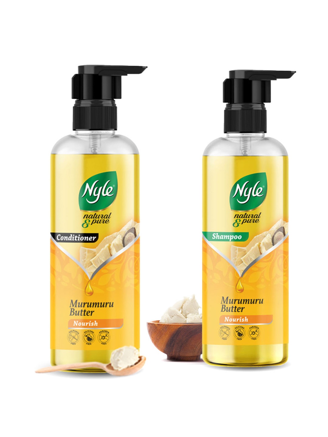 Nyle Naturals Set of Nourish Murumuru Butter Shampoo 475 ml + Conditioner 250 ml, Yellow
Nyle Naturals Set of Nourish Murumuru Butter Shampoo 475 ml + Conditioner 250 ml, Yellow