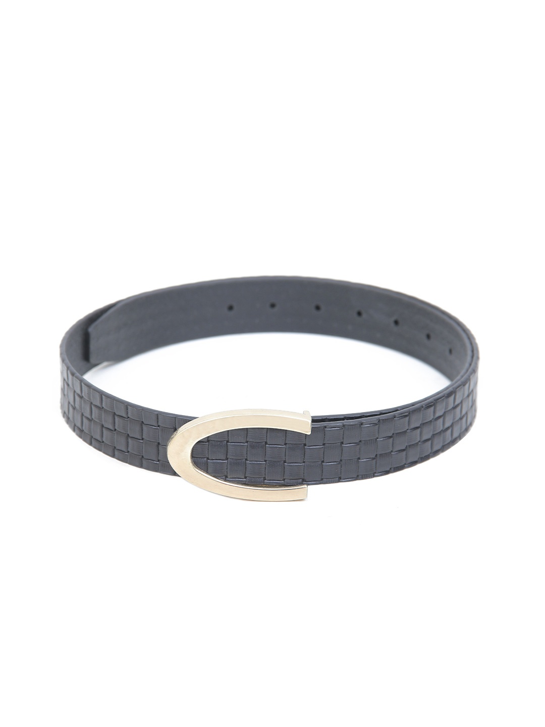 Calvadoss Girls Textured Leather Belt, Black