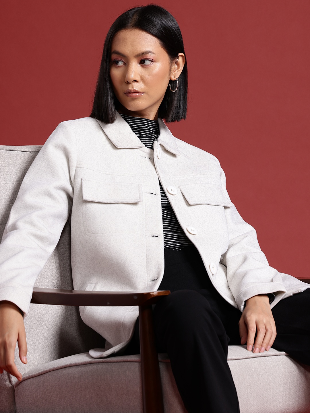 all about you Pocket Detailing Shirt Collar Regular Fit Smart Casual Overcoat, White
all about you Pocket Detailing Shirt Collar Regular Fit Smart Casual Overcoat, White