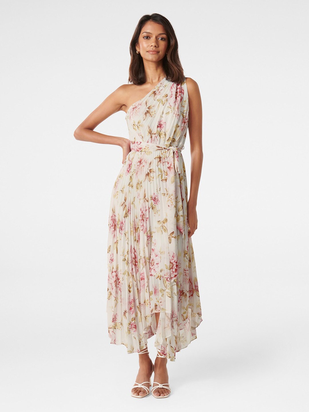 Forever New Floral Printed One Shoulder Accordion Pleat Maxi Dress With Belt, Cream
Forever New Floral Printed One Shoulder Accordion Pleat Maxi Dress With Belt, Cream