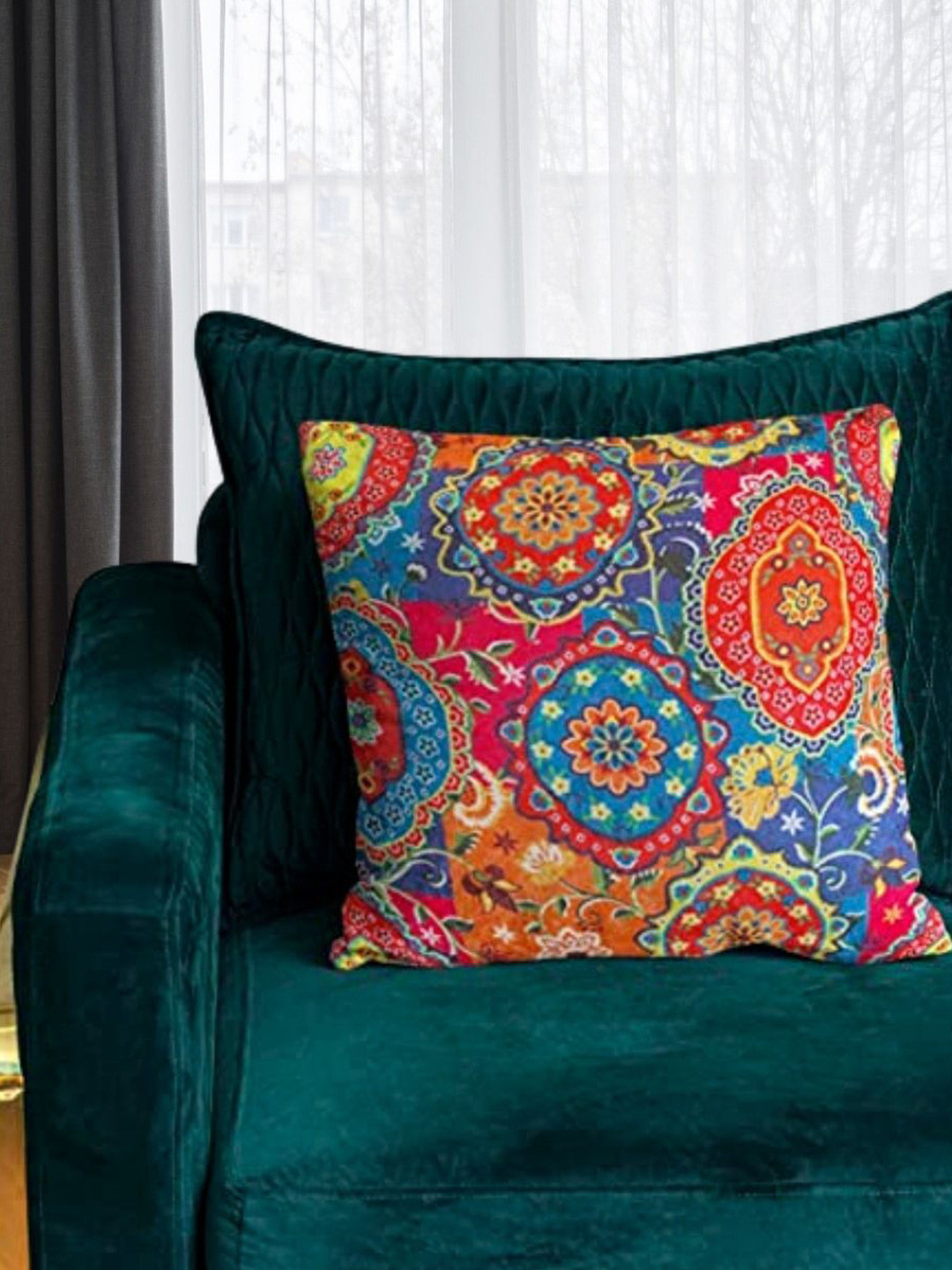 Tasseled Home Rust & Blue Ethnic Motifs Velvet Square Cushion Cover
Tasseled Home Rust & Blue Ethnic Motifs Velvet Square Cushion Cover