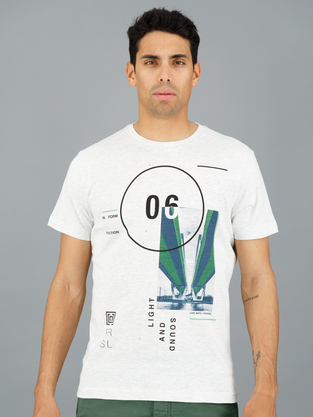 FREESOUL Graphic Printed Cotton T-Shirt, White