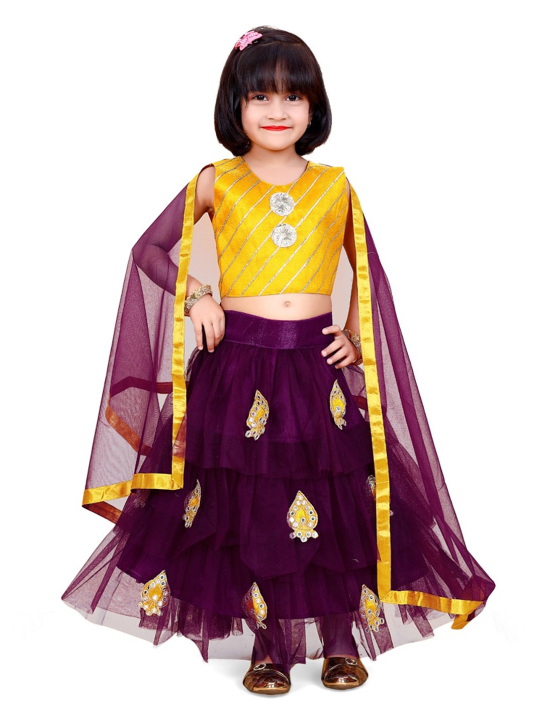 BAESD Girls Embroidered Patchwork Ready to Wear Lehenga & Blouse With Dupatta, Magenta
BAESD Girls Embroidered Patchwork Ready to Wear Lehenga & Blouse With Dupatta, Magenta