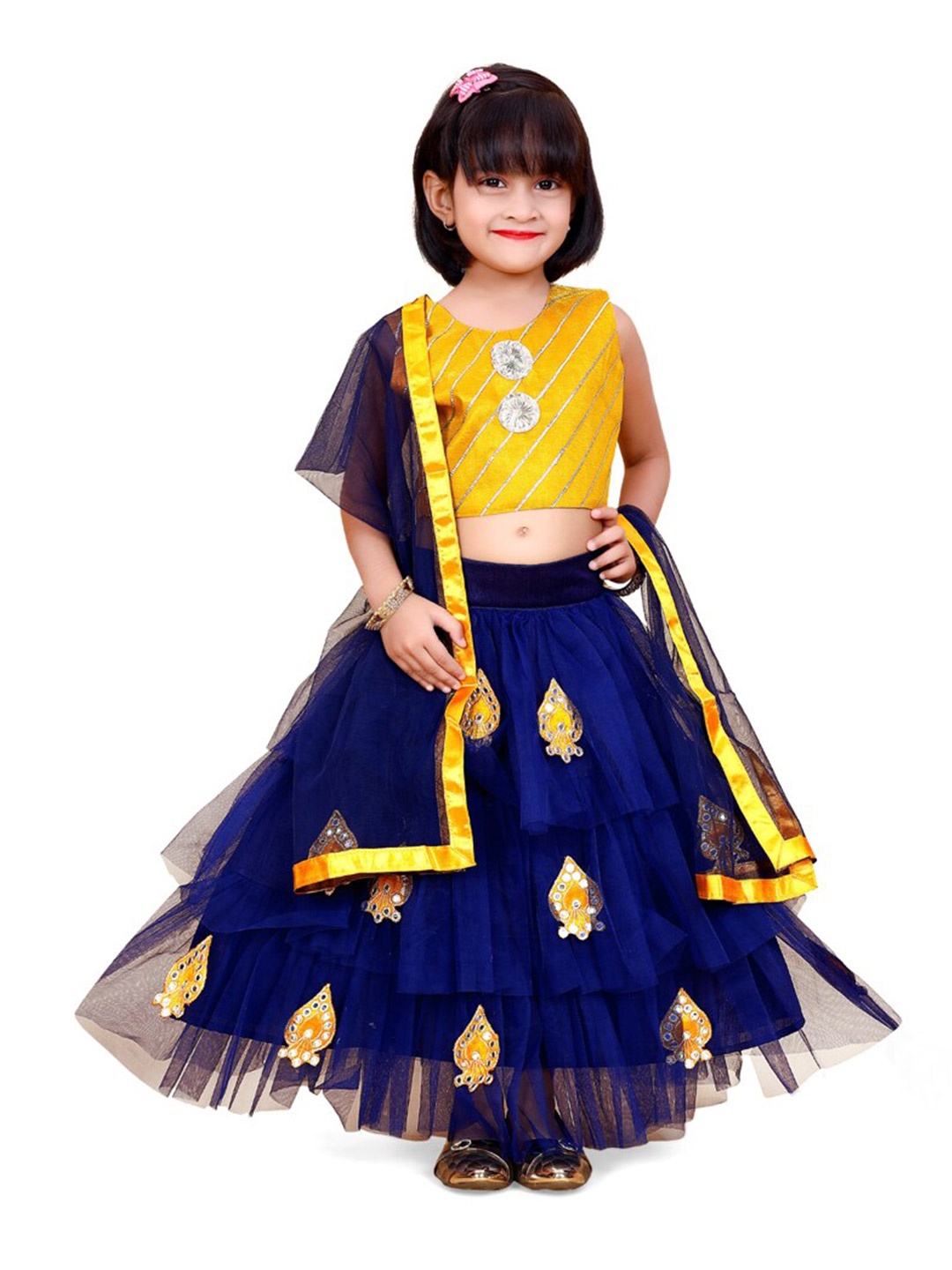 BAESD Girls Embroidered Patchwork Ready to Wear Lehenga & Blouse With Dupatta, Navy blue
BAESD Girls Embroidered Patchwork Ready to Wear Lehenga & Blouse With Dupatta, Navy blue