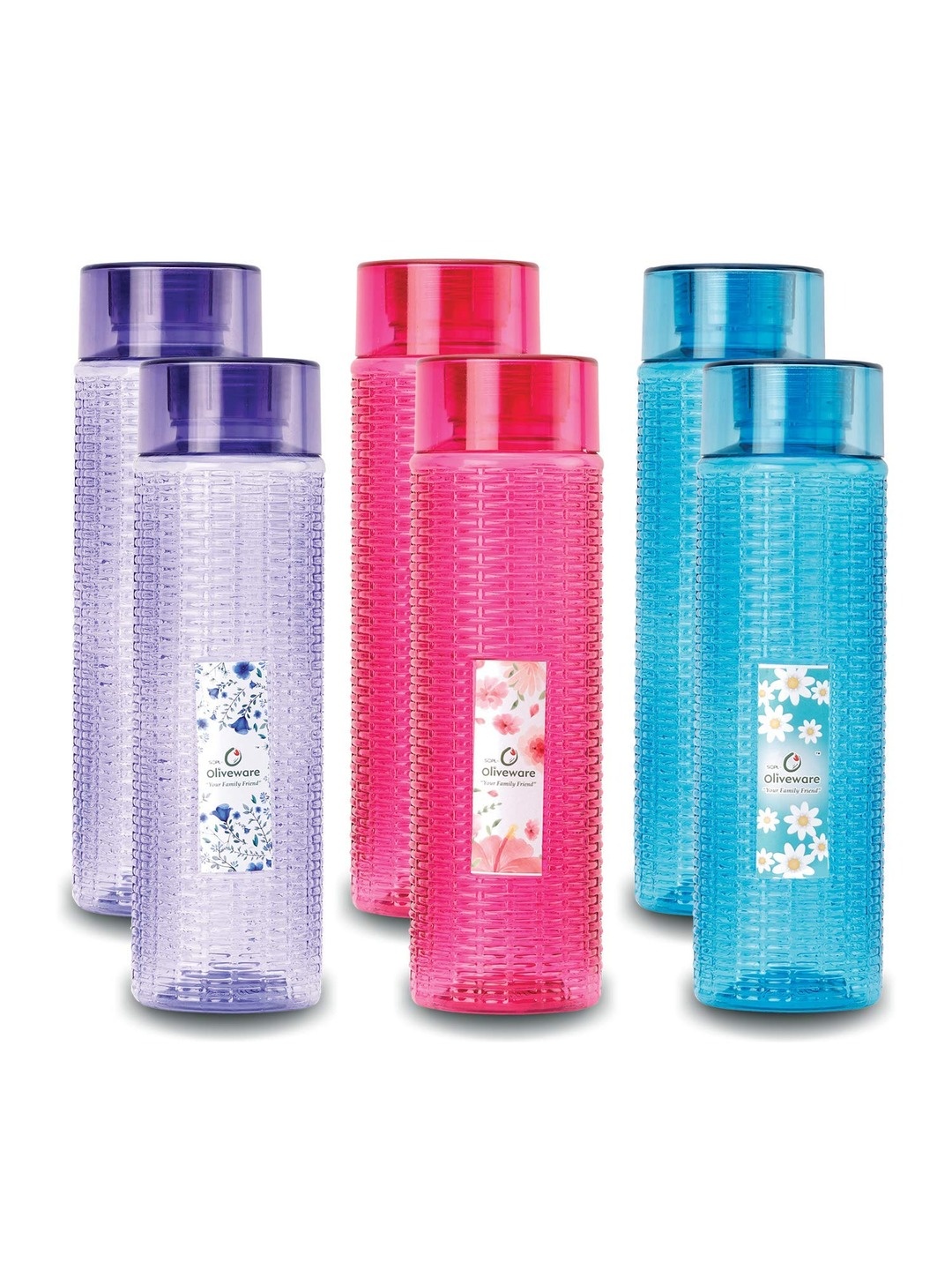 SOPL-OLIVEWARE Purple & Blue 6-Pieces Air-Tight & Refrigerator Safe Water Bottles 1 L Each
SOPL-OLIVEWARE Purple & Blue 6-Pieces Air-Tight & Refrigerator Safe Water Bottles 1 L Each