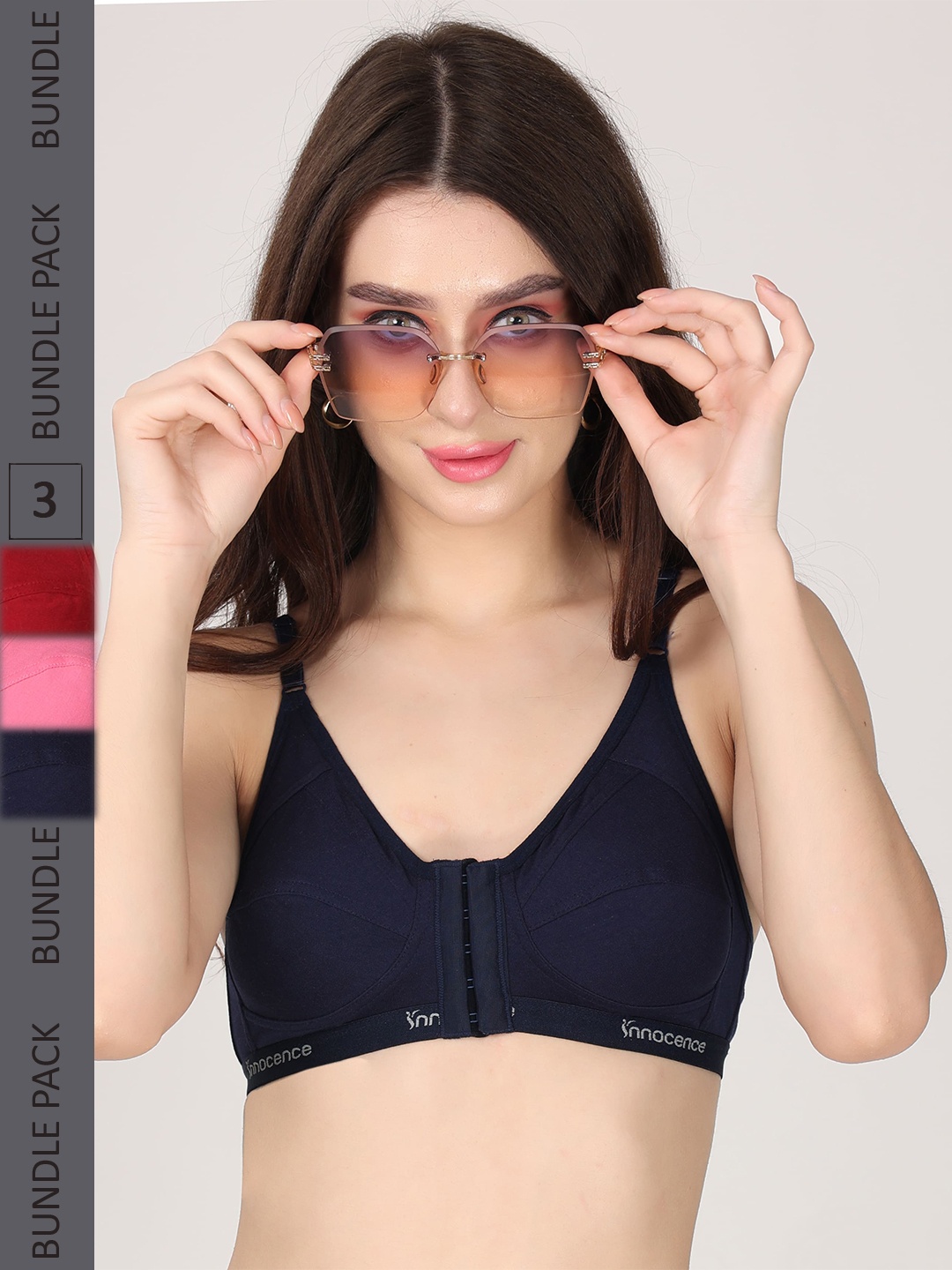 Innocence Pack Of 3 Cut And Sew Non-Padded Non-Wired All Day Comfort Cotton Bra, Black
Innocence Pack Of 3 Cut And Sew Non-Padded Non-Wired All Day Comfort Cotton Bra, Black