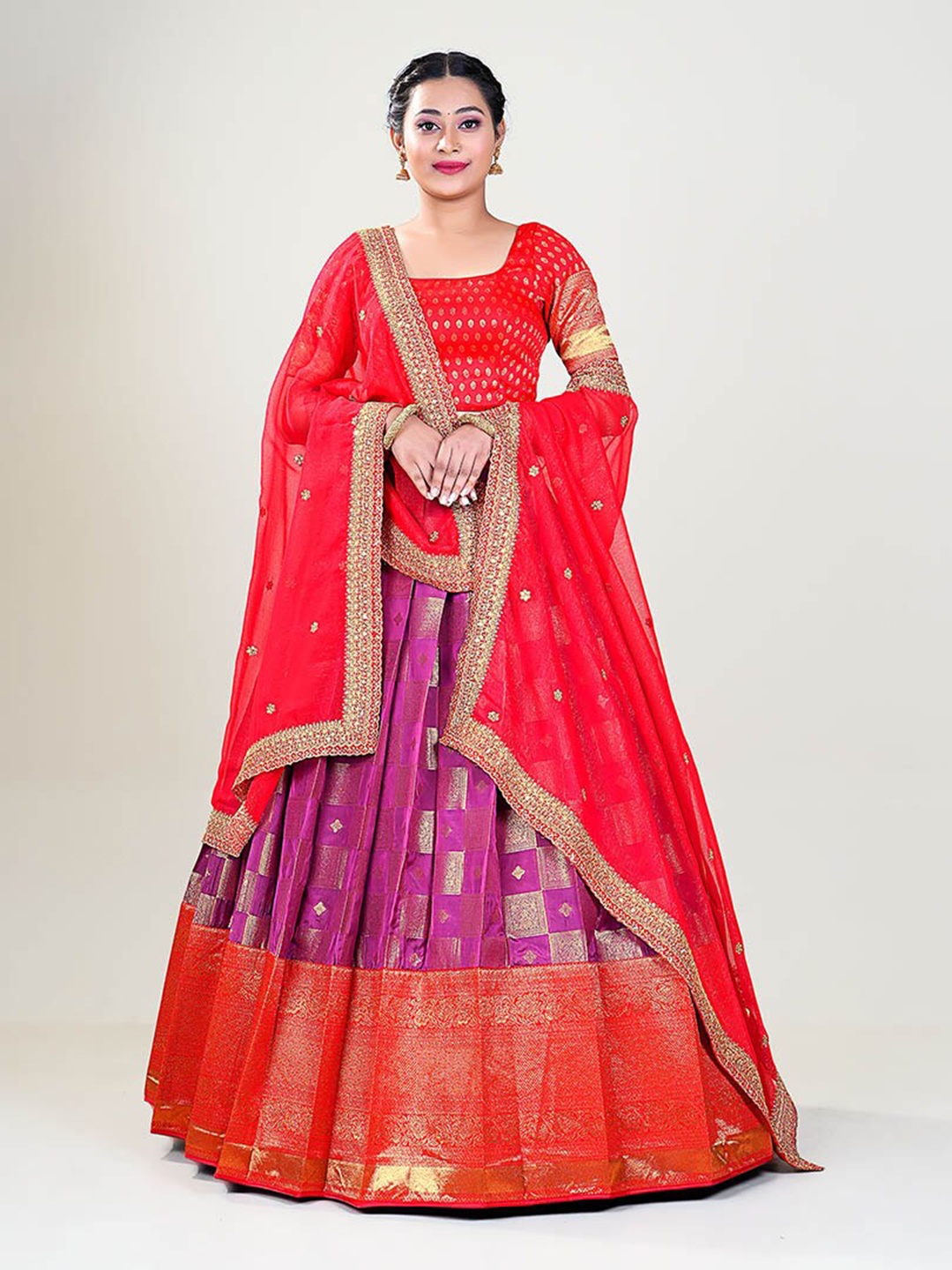 HALFSAREE STUDIO Woven Design Semi-Stitched Lehenga & Blouse With Dupatta, Burgundy
HALFSAREE STUDIO Woven Design Semi-Stitched Lehenga & Blouse With Dupatta, Burgundy