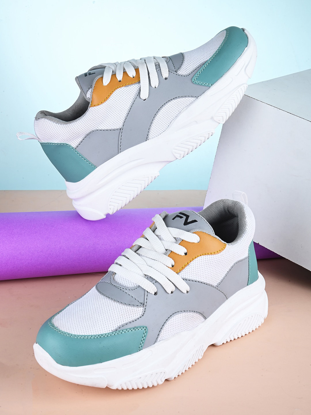 Fashion Victim Women Colourblocked Basics Sneakers, White 
Fashion Victim Women Colourblocked Basics Sneakers, White