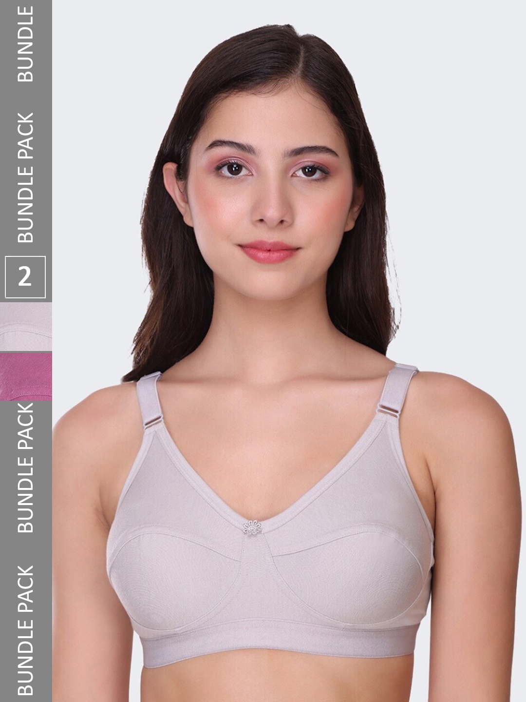 POOJA RAGENEE Pack Of 2 Full Coverage Non-Wired Lightly Padded Cotton Everyday Bras, Grey
POOJA RAGENEE Pack Of 2 Full Coverage Non-Wired Lightly Padded Cotton Everyday Bras, Grey