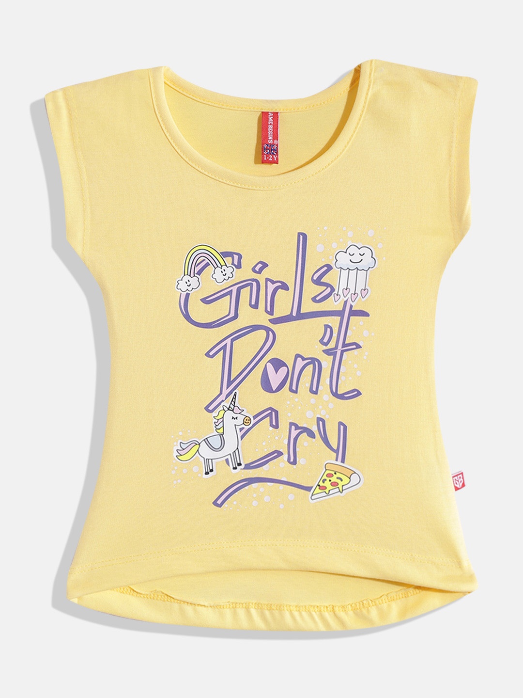 GAME BEGINS by Eteenz Girls Typography Printed Extended Sleeves Premium Cotton T-shirt, Yellow
GAME BEGINS by Eteenz Girls Typography Printed Extended Sleeves Premium Cotton T-shirt, Yellow