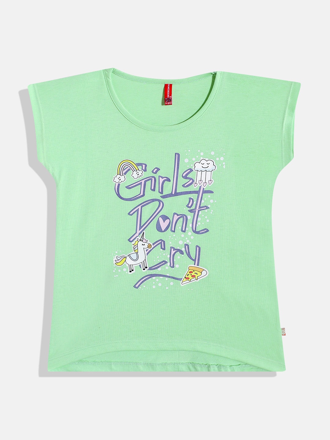 GAME BEGINS by Eteenz Girls Premium Cotton Graphic Printed Extended Sleeves T-shirt, Green
GAME BEGINS by Eteenz Girls Premium Cotton Graphic Printed Extended Sleeves T-shirt, Green