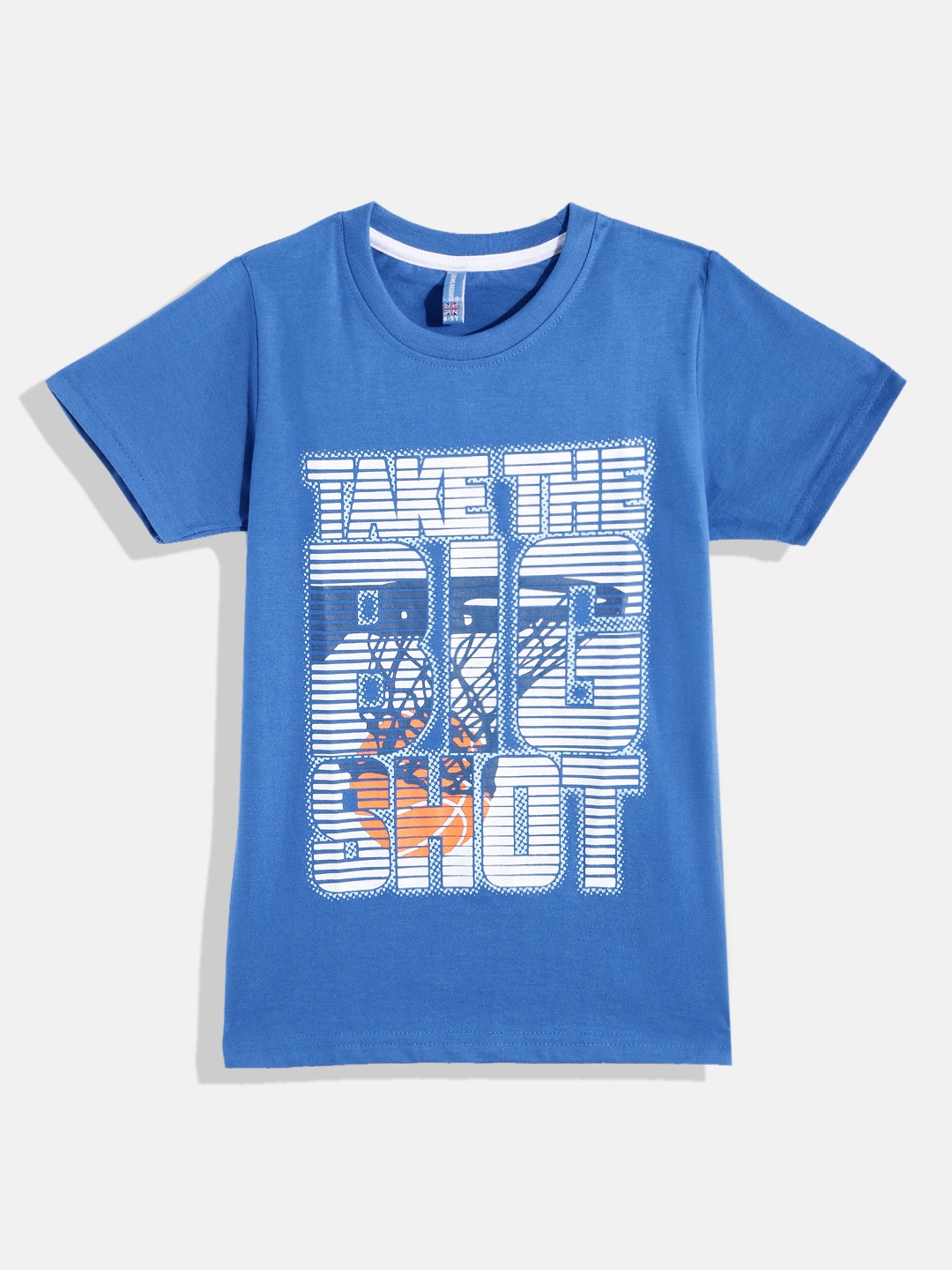 GAME BEGINS By Eteenz Boys Typography Printed Premium Cotton T-shirt with Striped Detail, Blue
GAME BEGINS By Eteenz Boys Typography Printed Premium Cotton T-shirt with Striped Detail, Blue