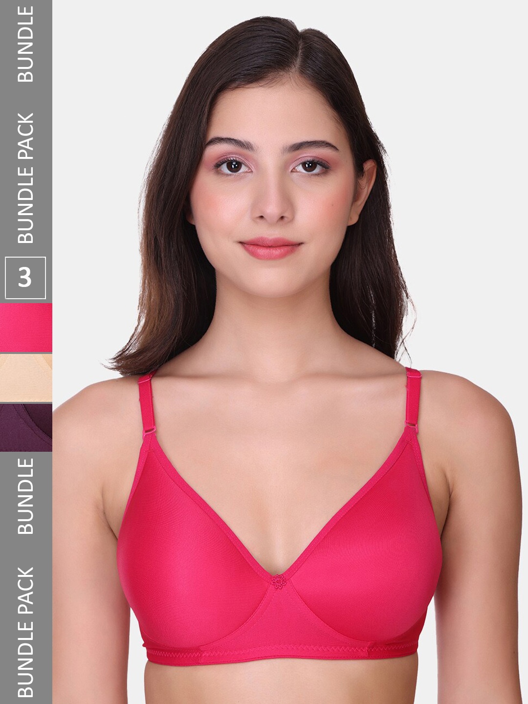 POOJA RAGENEE Pack Of 3 Full Coverage Non-Wired Lightly Padded Everyday Bras, Burgundy
POOJA RAGENEE Pack Of 3 Full Coverage Non-Wired Lightly Padded Everyday Bras, Burgundy