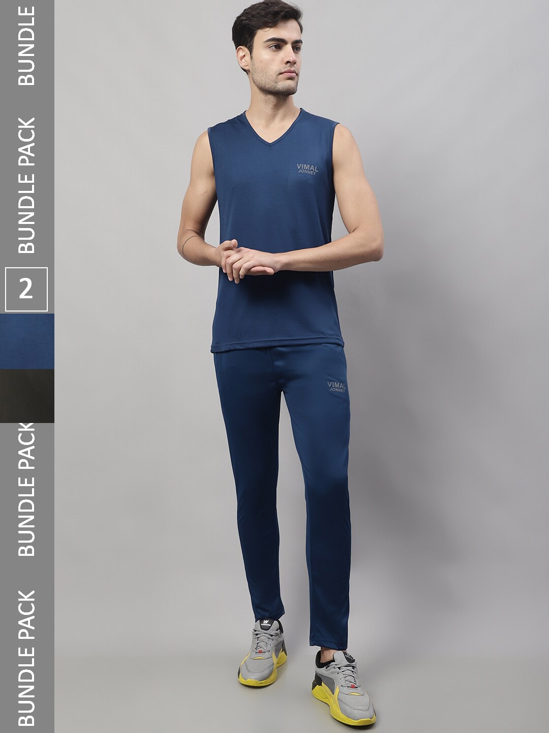 MACK JONNEY JONNEY Pack Of 2 Dry Fit Sleeveless Sports T-shirt With Track Pants, Blue
MACK JONNEY JONNEY Pack Of 2 Dry Fit Sleeveless Sports T-shirt With Track Pants, Blue
