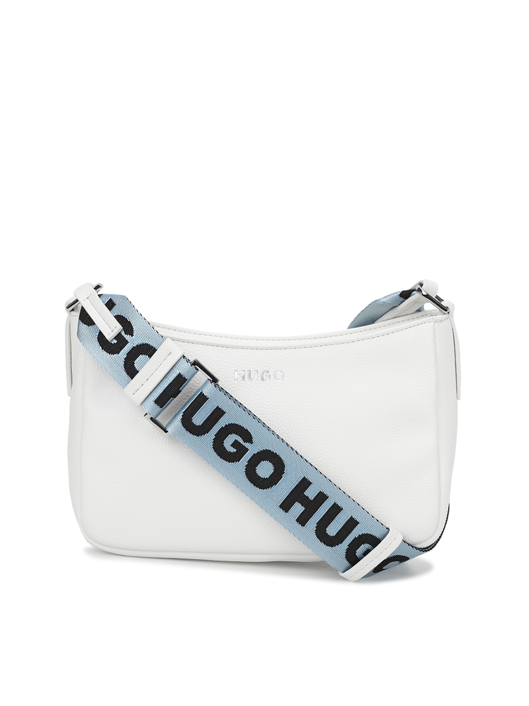 HUGO Typography Printed Crossbody Sling Bag, White