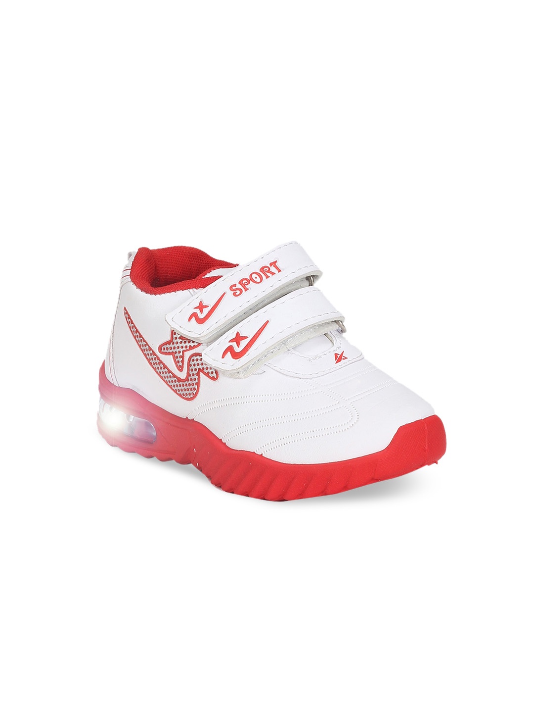 Lil Lollipop Infants Kids Printed Double Velcro Contrast Sole Sneakers With LED Lights, White
Lil Lollipop Infants Kids Printed Double Velcro Contrast Sole Sneakers With LED Lights, White
