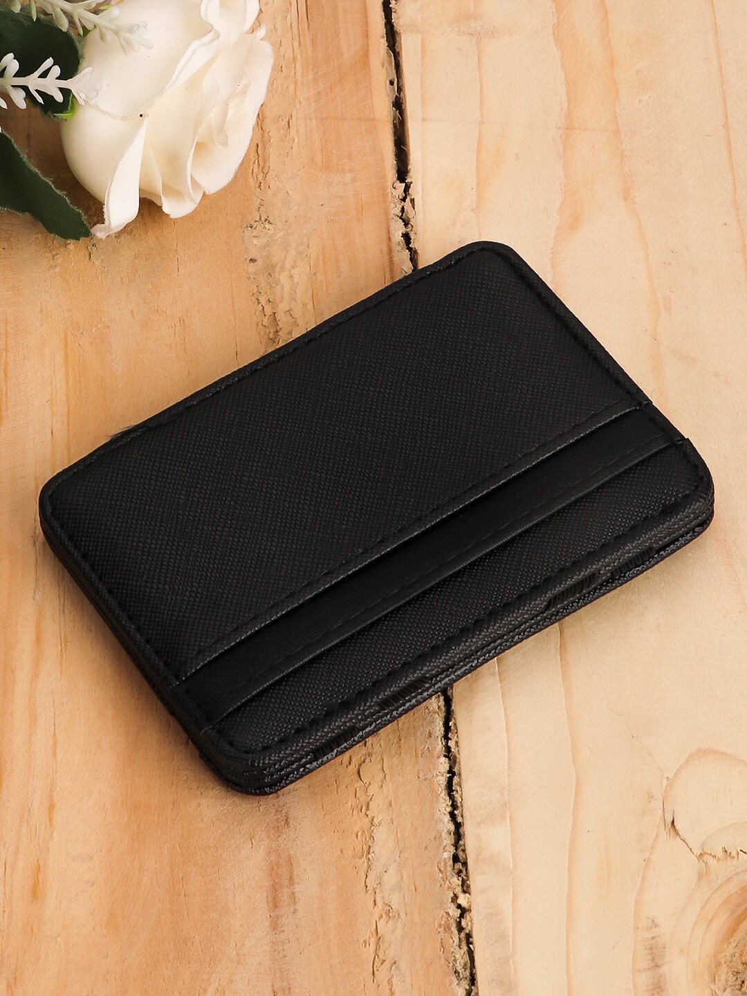 Roadster Black Textured Card Holder