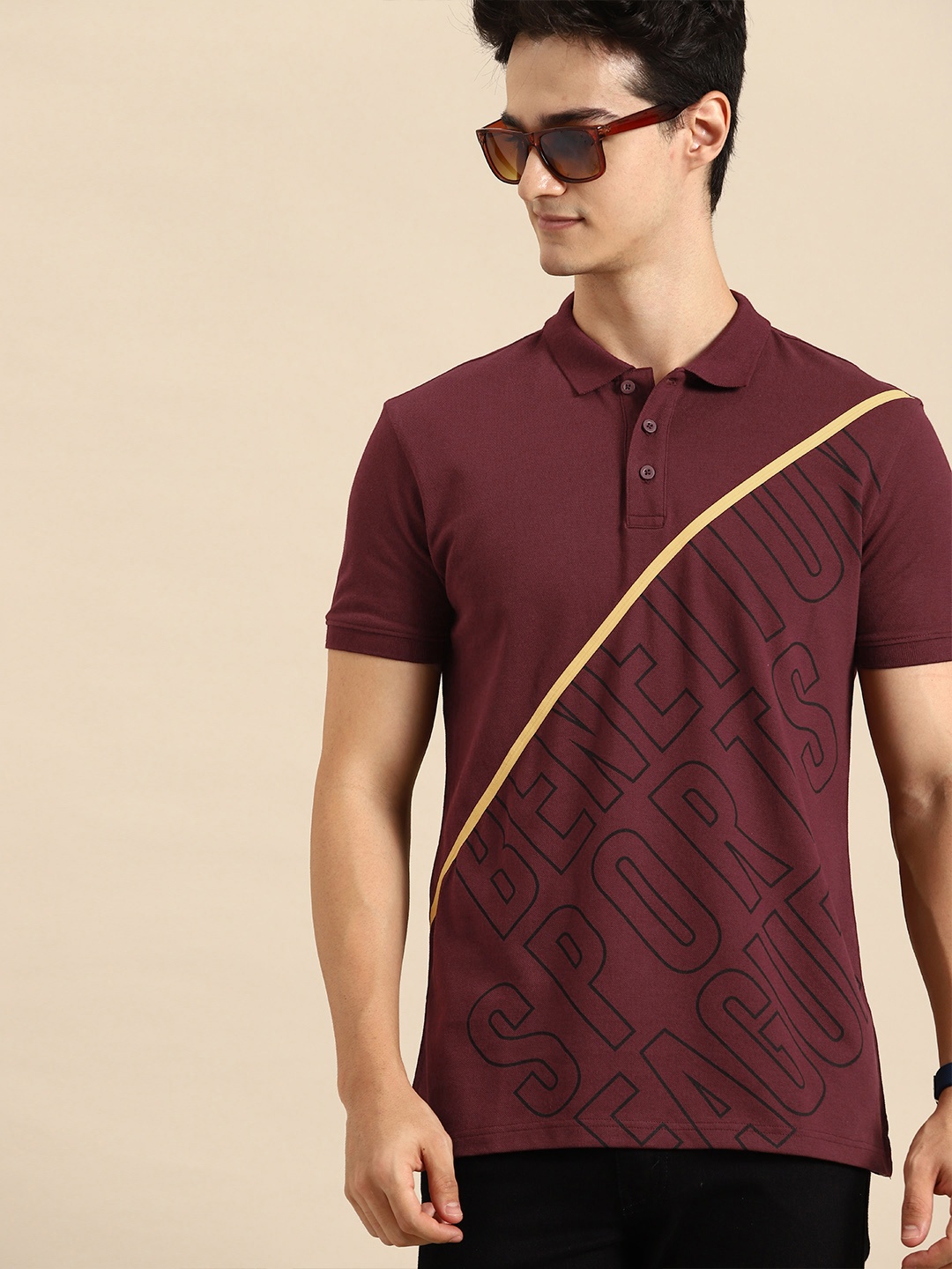 United Colors of Benetton Brand Logo Printed Polo Collar Pure Cotton T-shirt, Maroon
United Colors of Benetton Brand Logo Printed Polo Collar Pure Cotton T-shirt, Maroon