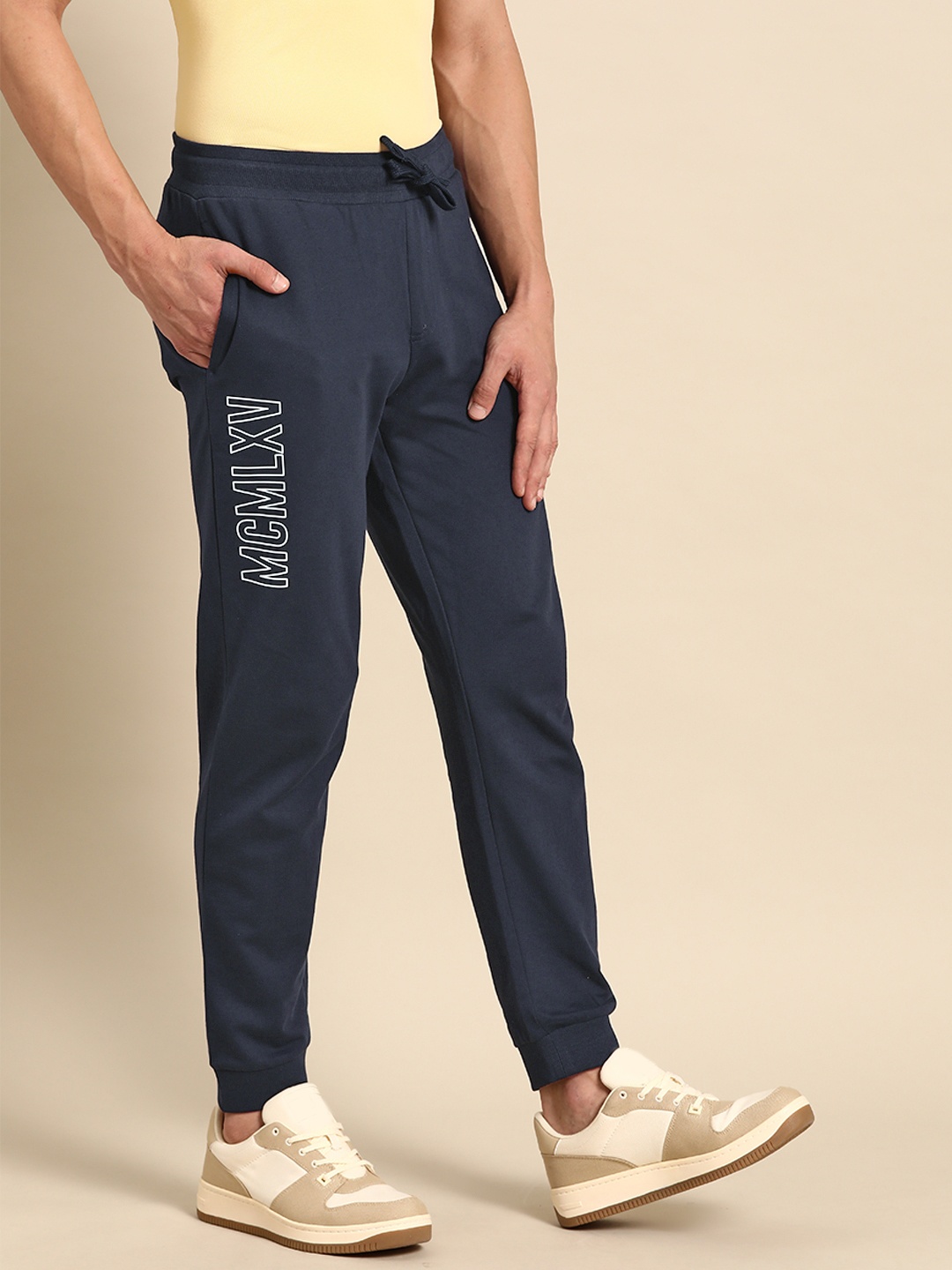 United Colors of Benetton Men Navy Blue Joggers Trousers