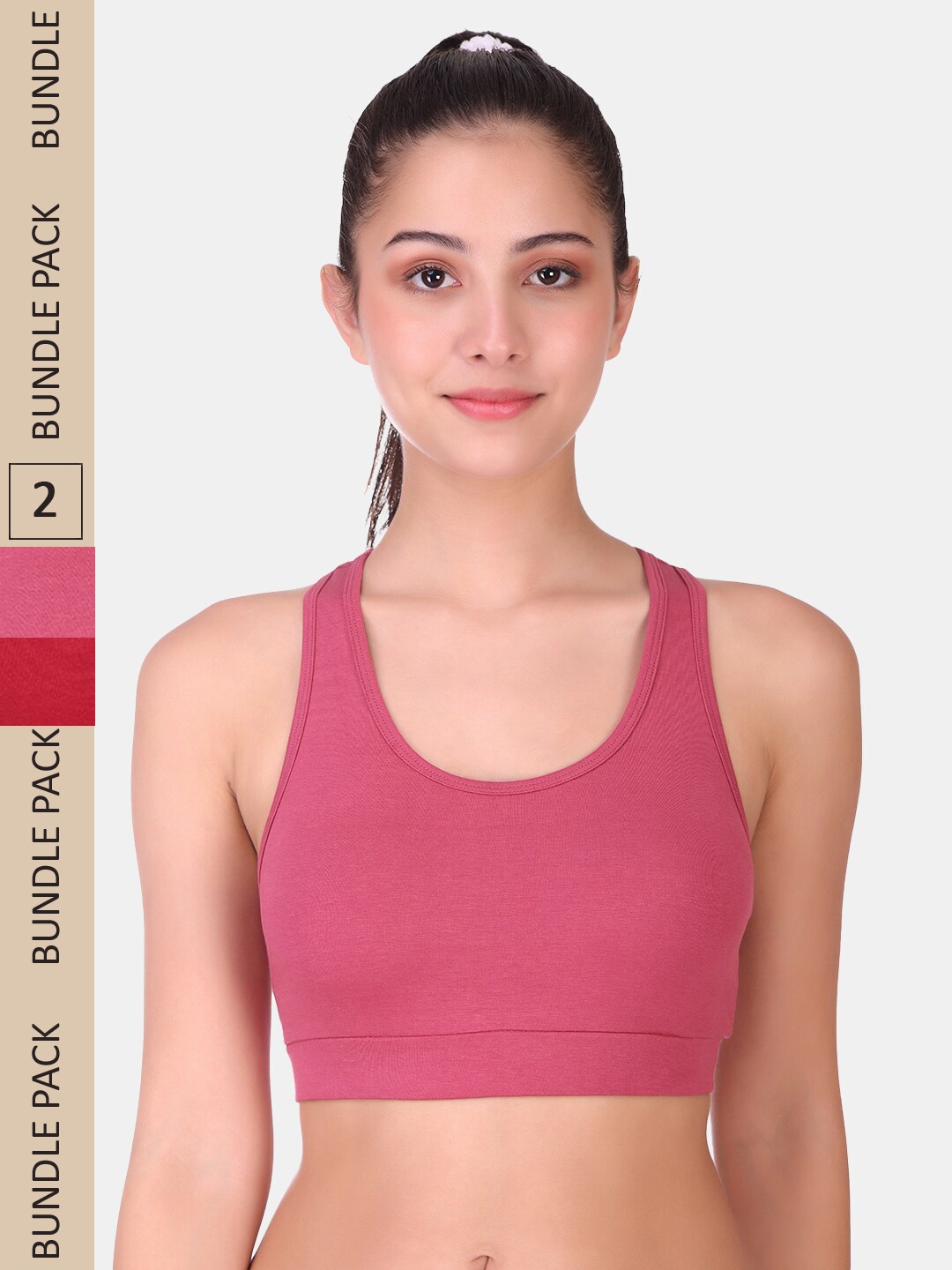 POOJA RAGENEE Pack Of 2 Non Padded Full Coverage All Day Comfort Seamless Sports Bra, Pink
POOJA RAGENEE Pack Of 2 Non Padded Full Coverage All Day Comfort Seamless Sports Bra, Pink