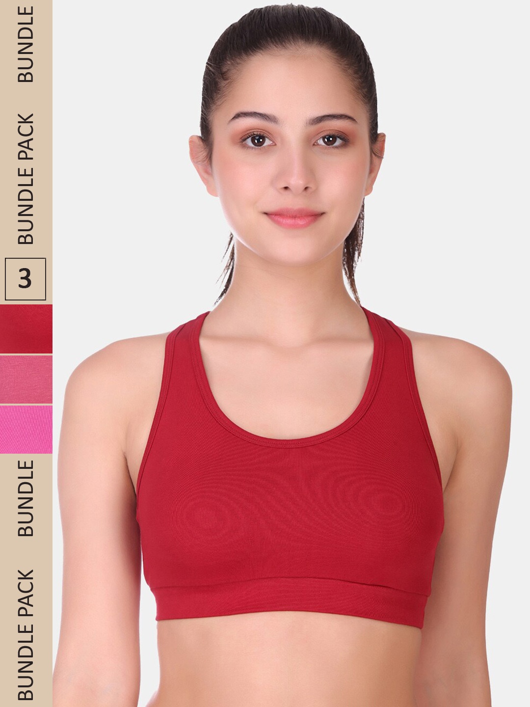POOJA RAGENEE Pack Of 3 Non Padded Full Coverage All Day Comfort Seamless Sports Bra, Maroon
POOJA RAGENEE Pack Of 3 Non Padded Full Coverage All Day Comfort Seamless Sports Bra, Maroon