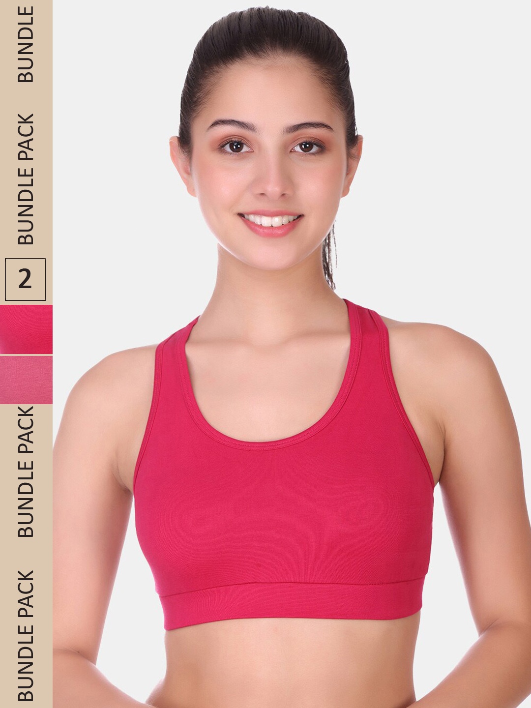 POOJA RAGENEE Pack Of 2 Non Padded Full Coverage All Day Comfort Seamless Sports Bra, Pink
POOJA RAGENEE Pack Of 2 Non Padded Full Coverage All Day Comfort Seamless Sports Bra, Pink